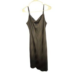 Vintage Kathy Lee Collection Black Striped Slip Dress‎ S